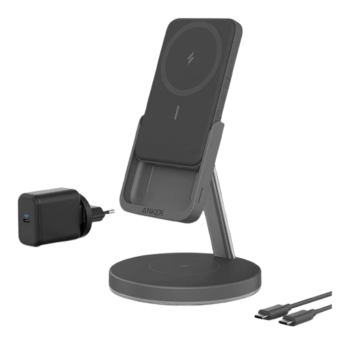 Anker Wireless Charger (MagGo), 633 2-in-1 Wireless Charging Station, Detachable 5000mAh Power Bank, B25A7211